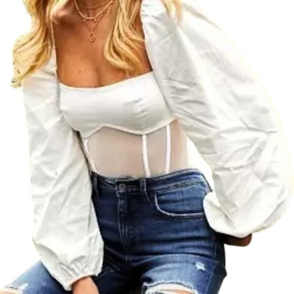 Buckle Willow & Root Sweetheart Corset Top Size Small White